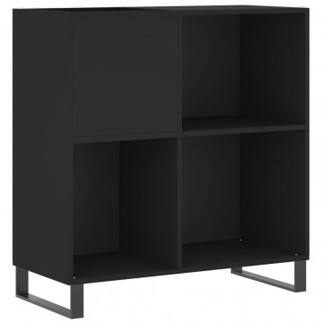 Dulap pentru discuri negru 84,5x38x89 cm lemn compozit - Img 2