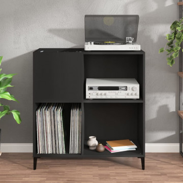 Dulap pentru discuri negru 84,5x38x89 cm lemn compozit - Img 3