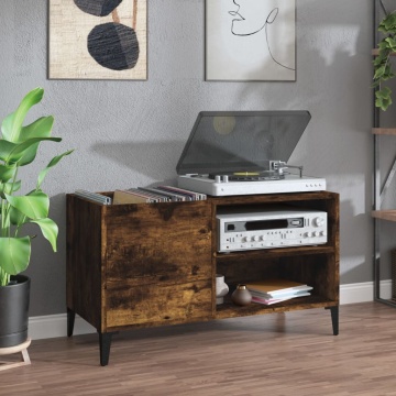 Dulap pentru discuri stejar afumat 84,5x38x48 cm lemn prelucrat - Img 1