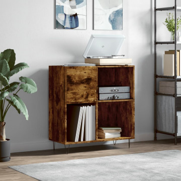 Dulap pentru discuri stejar fumuriu 84,5x38x89 cm lemn compozit - Img 1