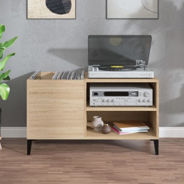 Dulap pentru discuri stejar sonoma 84,5x38x48 cm lemn prelucrat - Img 3