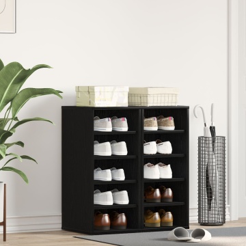 Dulap pentru pantofi Negru Stejar 32x35x70 cm Lemn prelucrat - Img 1