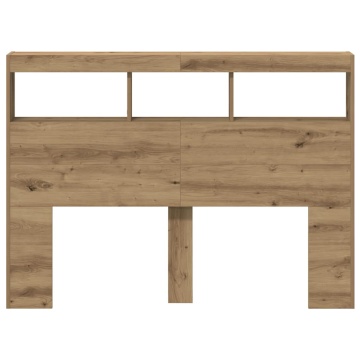 Dulap pentru tăblie cu LED Stejar Artisan 140x17x102 cm - Img 6