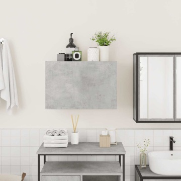 Dulap perete baie, gri beton, 60x25x40 cm, lemn prelucrat - Img 3