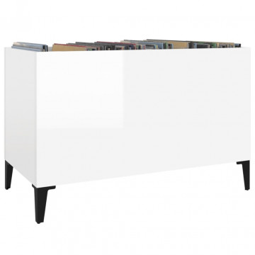 Dulap pt discuri, alb extralucios 74,5x38x48 cm lemn prelucrat - Img 4
