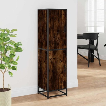 Dulap stejar afumat 35,5x35x139 cm lemn și metal prelucrat - Img 3