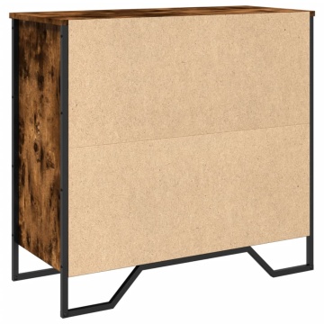 Dulap, stejar fumuriu, 79,5x35,5x74,5 cm, lemn prelucrat - Img 6