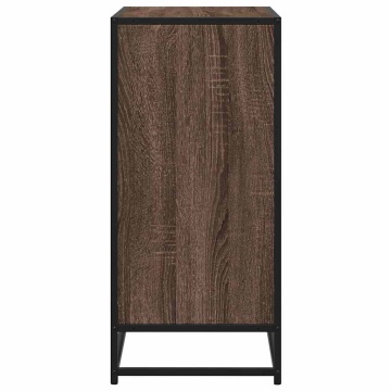 Dulap, stejar maro, 68x35x76 cm, lemn prelucrat și metal - Img 8