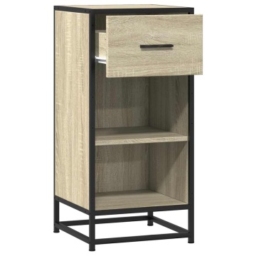 Dulap, stejar sonoma, 35,5x35x76 cm, lemn prelucrat și metal - Img 8