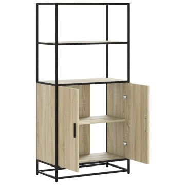 Dulap Stejar Sonoma 68x35x139 cm lemn și metal prelucrat - Img 6