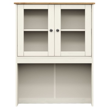 Dulap superior comodă „VIGO”, alb, 78x30x100 cm, lemn masiv pin - Img 4