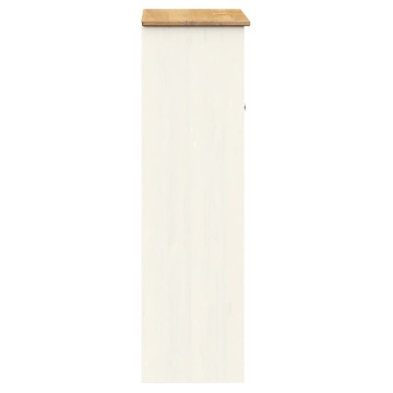 Dulap superior comodă „VIGO”, alb, 78x30x100 cm, lemn masiv pin - Img 5