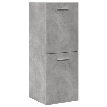 Dulap suspendat de baie, gri beton, 30x30x80 cm, lemn prelucrat - Img 1