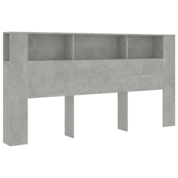 Dulap tăblie, gri beton, 200x18,5x104,5 cm - Img 2