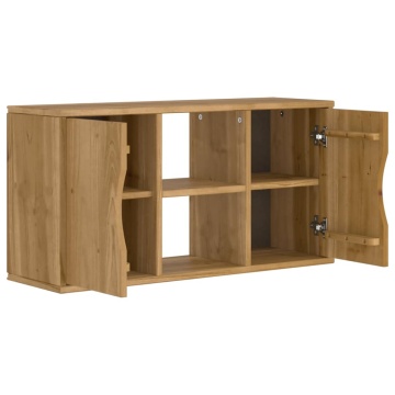 Dulap TV „ODDA” 79x24x40 cm din lemn masiv de pin - Img 8