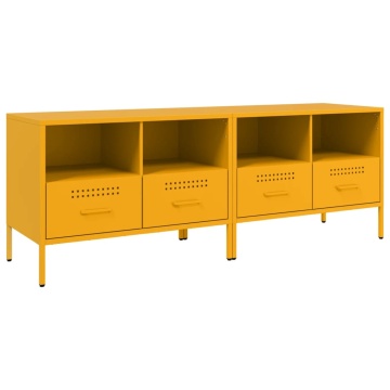 Dulap TV, 2 buc., galben muștar 68x39x50,5 cm oțel laminat rece - Img 2