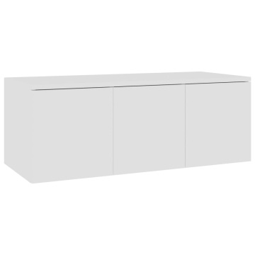Dulap TV, alb, 80x34x30 cm, lemn prelucrat - Img 2