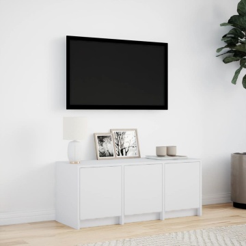 Dulap TV cu LED, alb, 97x34x40 cm, lemn prelucrat - Img 4