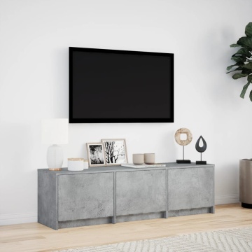 Dulap TV cu LED, gri beton, 140x34x40 cm, lemn prelucrat - Img 4