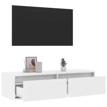 Dulap TV cu lumini LED alb 100X35,5x25 cm - Img 8