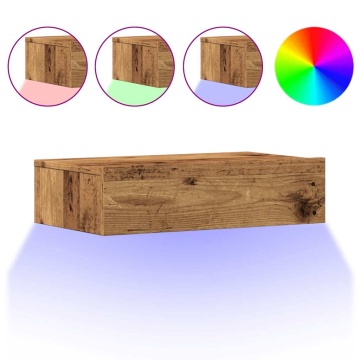 Dulap TV cu lumini LED, lemn vechi, 60x35x15,5 cm - Img 2