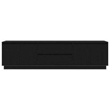 Dulap TV cu lumini LED Stejar negru 193,5x41x50 cm - Img 6
