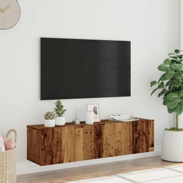 Dulap TV de perete, lemn vechi, 120x30x30 cm, lemn prelucrat - Img 3