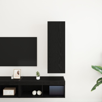 Dulap TV de perete Stejar Negru 30,5x30x90 cm Lemn prelucrat - Img 4