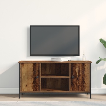 Dulap TV, lemn vechi, 100x40x50 cm, lemn prelucrat și oțel - Img 3
