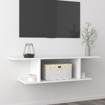 Dulap TV montaj pe perete, alb, 103x30x26,5 cm - Img 1
