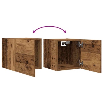 Dulap TV montaj pe perete, lemn vechi, 30,5x30x30 cm - Img 6