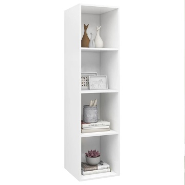 Dulap TV montat pe perete, alb, 37x37x142,5 cm, PAL - Img 3