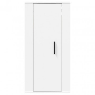Dulap TV montat pe perete, alb, 40x34,5x80 cm - Img 8