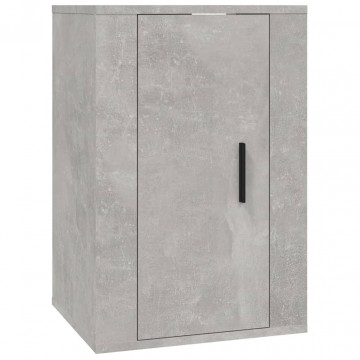 Dulap TV montat pe perete, gri beton, 40x34,5x60 cm - Img 2