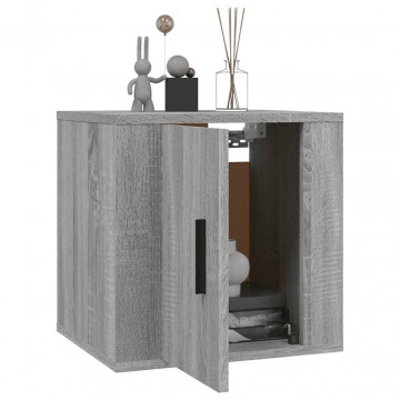 Dulap TV montat pe perete, gri sonoma, 40x34,5x40 cm - Img 3