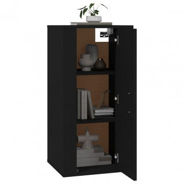 Dulap TV montat pe perete, negru, 40x34,5x80 cm - Img 3