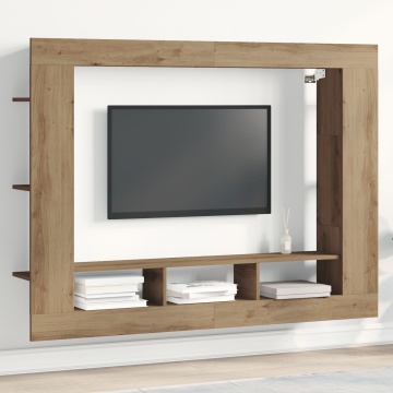 Dulap TV Montat pe Perete Stejar Artisan 152x22x113 cm - Img 1
