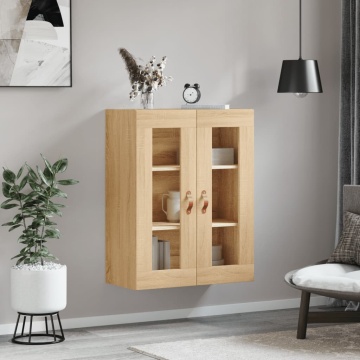 Dulap TV montat pe perete, stejar sonoma, 69,5x34x90 cm - Img 3