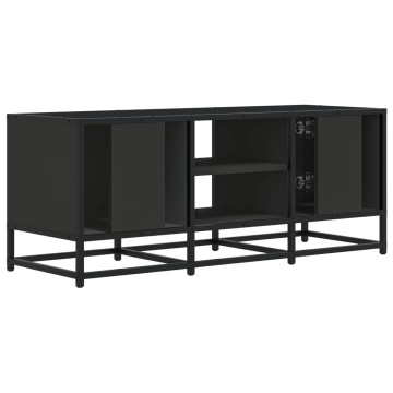 Dulap TV, negru, 100x35x41 cm, lemn prelucrat și metal - Img 5