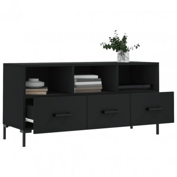 Dulap TV, negru, 102x36x50 cm, lemn prelucrat - Img 4