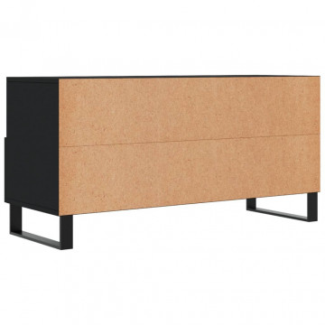 Dulap TV, negru, 102x36x50 cm, lemn prelucrat - Img 7