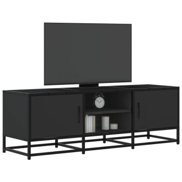 Dulap TV, negru, 120x35x41 cm, lemn prelucrat și metal - Img 1
