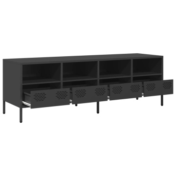 Dulap TV, negru, 135x39x43,5 cm, oțel laminat la rece - Img 8