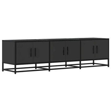 Dulap TV, negru, 150x35x41 cm, lemn prelucrat și metal - Img 2