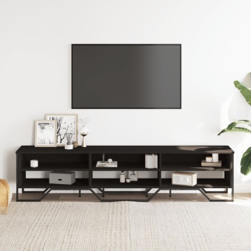Dulap TV, negru, 180x34x41 cm, lemn prelucrat - Img 3
