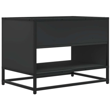 Dulap TV, negru, 61x40x46 cm, lemn prelucrat și metal - Img 5