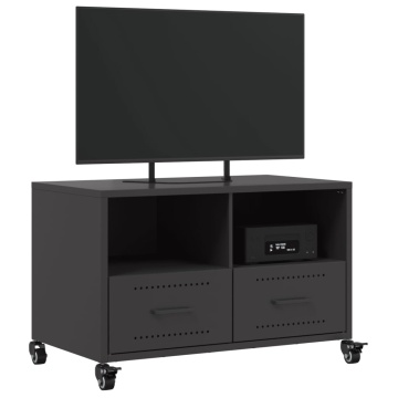 Dulap TV, negru, 68x39x43,5 cm, oțel laminat la rece - Img 4