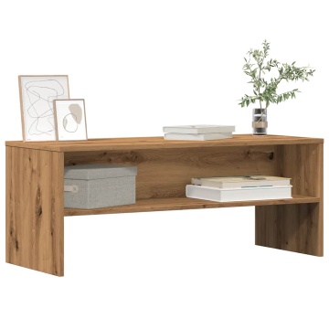 Dulap TV, stejar artizanal, 100x40x40 cm, lemn prelucrat - Img 3