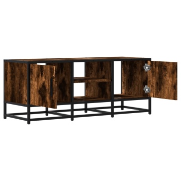 Dulap TV stejar fumuriu, 100x35x41 cm lemn prelucrat și metal - Img 6