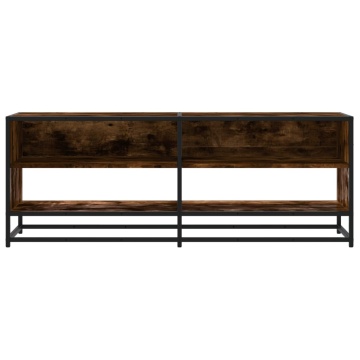Dulap TV stejar fumuriu, 120,5x40x46 cm lemn prelucrat și metal - Img 4